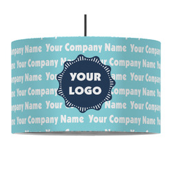 Logo & Company Name 12" Drum Pendant Lamp - Fabric