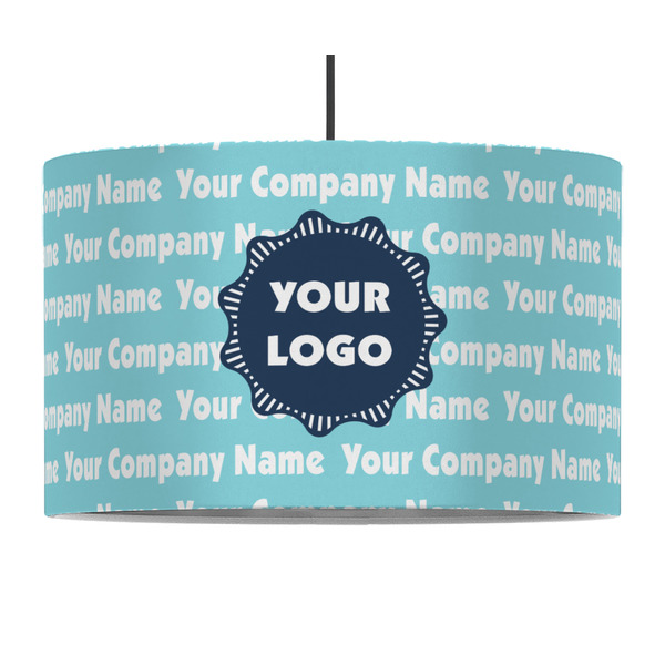 Logo & Company Name 12" Drum Lampshade - PENDANT (Fabric)