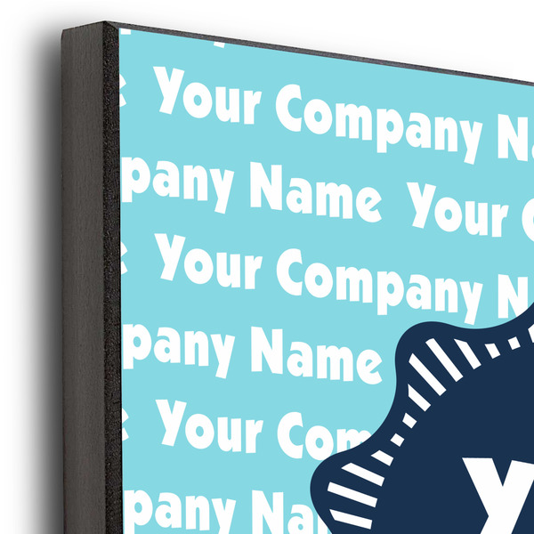 Logo & Company Name 12x12 Wood Print - Closeup