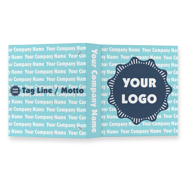Logo & Company Name 3 Ring Binders - Full Wrap - 1" - OPEN OUTSIDE
