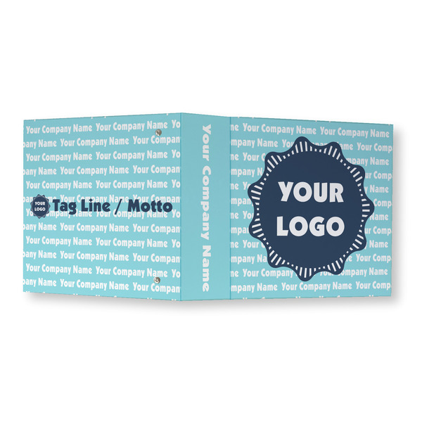 Logo & Company Name 3 Ring Binders - Full Wrap - 3" - OPEN OUTSIDE