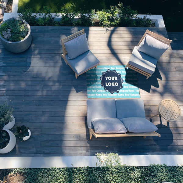Logo & Company Name 3'x5' Patio Rug - In Context