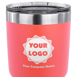 Logo & Company Name 30 oz Stainless Steel Tumbler - Coral - Double-Sided