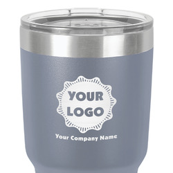 Logo & Company Name 30 oz Stainless Steel Tumbler - Grey - Single-Sided