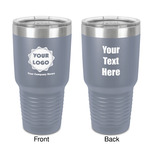 Logo & Company Name 30 oz Stainless Steel Tumbler - Grey - Double-Sided