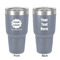 Logo & Company Name 30 oz Stainless Steel Ringneck Tumbler - Grey - Double Sided - Front & Back