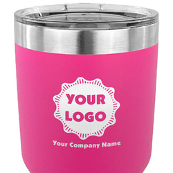 Logo & Company Name 30 oz Stainless Steel Tumbler - Pink - Single-Sided