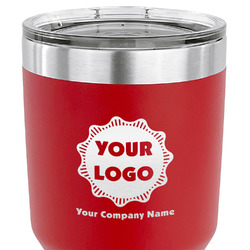 Logo & Company Name 30 oz Stainless Steel Tumbler - Red - Single-Sided