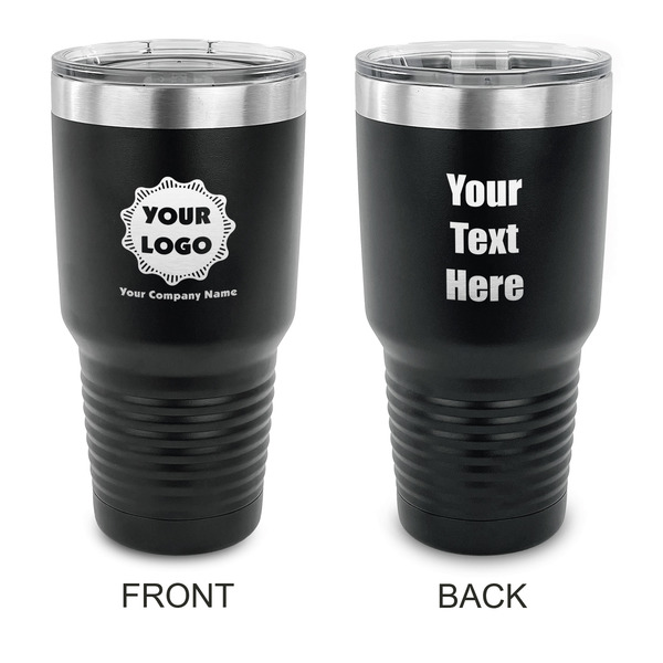 Custom Logo & Company Name 30 oz Stainless Steel Tumbler - Black - Double-Sided