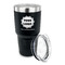 Logo & Company Name 30 oz Stainless Steel Ringneck Tumblers - Black - LID OFF