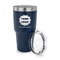 Logo & Company Name 30 oz Stainless Steel Ringneck Tumblers - Navy - LID OFF