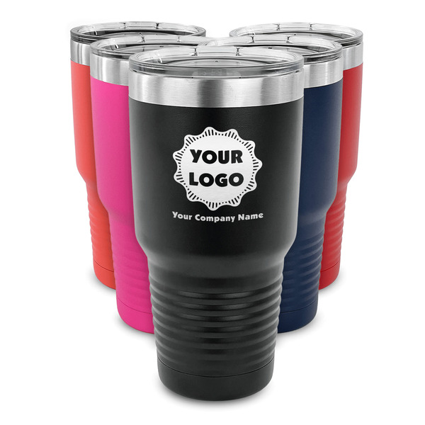 Logo & Company Name 30 oz Stainless Steel Ringneck Tumblers - Parent/Main