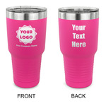 Logo & Company Name 30 oz Stainless Steel Tumbler - Pink - Double-Sided