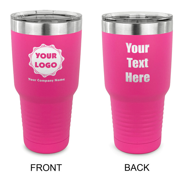 Custom Logo & Company Name 30 oz Stainless Steel Tumbler - Pink - Double-Sided