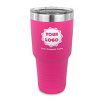 Logo & Company Name 30 oz Stainless Steel Tumbler - Pink - Single-Sided