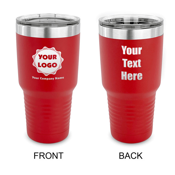 Custom Logo & Company Name 30 oz Stainless Steel Tumbler - Red - Double-Sided