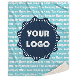 Logo & Company Name Sherpa Throw Blanket
