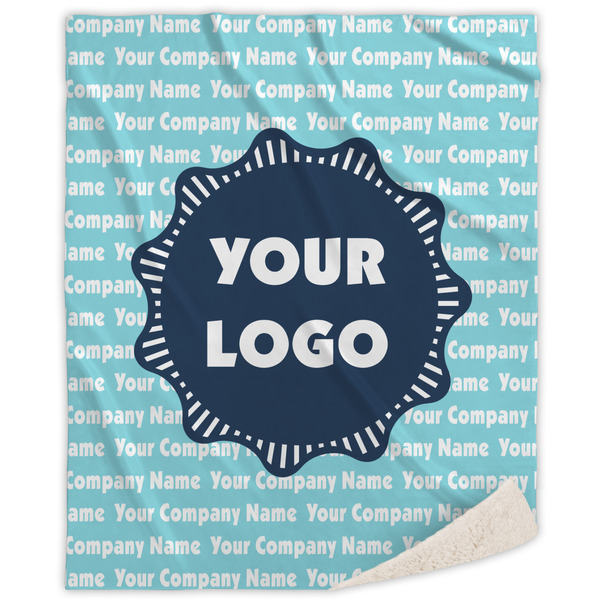 Custom Logo & Company Name Sherpa Throw Blanket