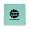 Logo & Company Name 6" x 6" Teal Leatherette Snap Up Tray - APPROVAL