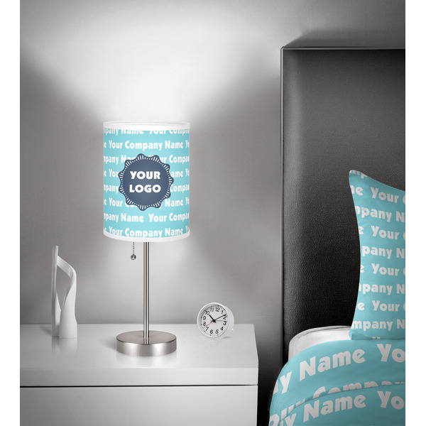 Logo & Company Name 7 inch drum lamp shade - in room
