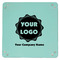Logo & Company Name 9" x 9" Teal Leatherette Snap Up Tray - APPROVAL