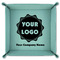Logo & Company Name 9" x 9" Teal Leatherette Snap Up Tray - FOLDED