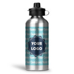 Logo & Company Name Water Bottle - Aluminum - 20 oz - Silver