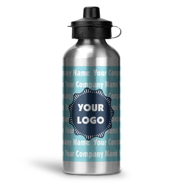 Custom Logo & Company Name Water Bottle - Aluminum - 20 oz - Silver
