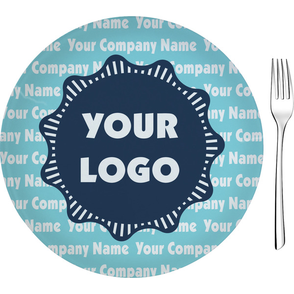 Custom Logo & Company Name Glass Appetizer / Dessert Plate 8" - Single