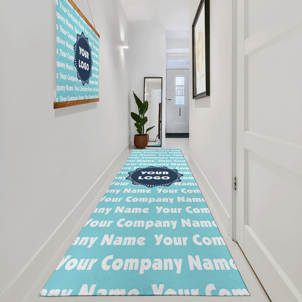 Logo & Company Name Area Rug Sizes - In Context (vertical)