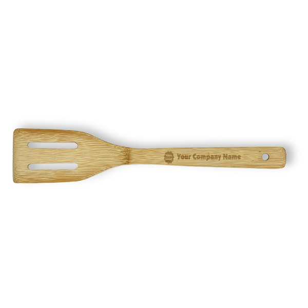 Custom Logo & Company Name Bamboo Slotted Spatula - Single-Sided