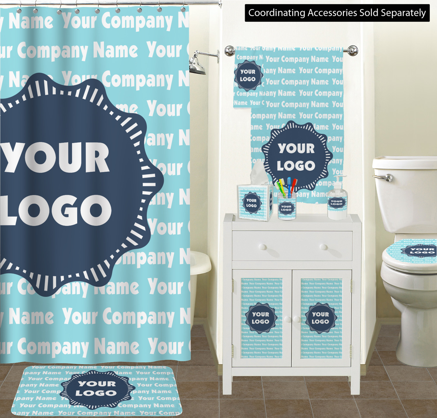 Logo & Company Name Toilet Seat Decal Elongated (Personalized