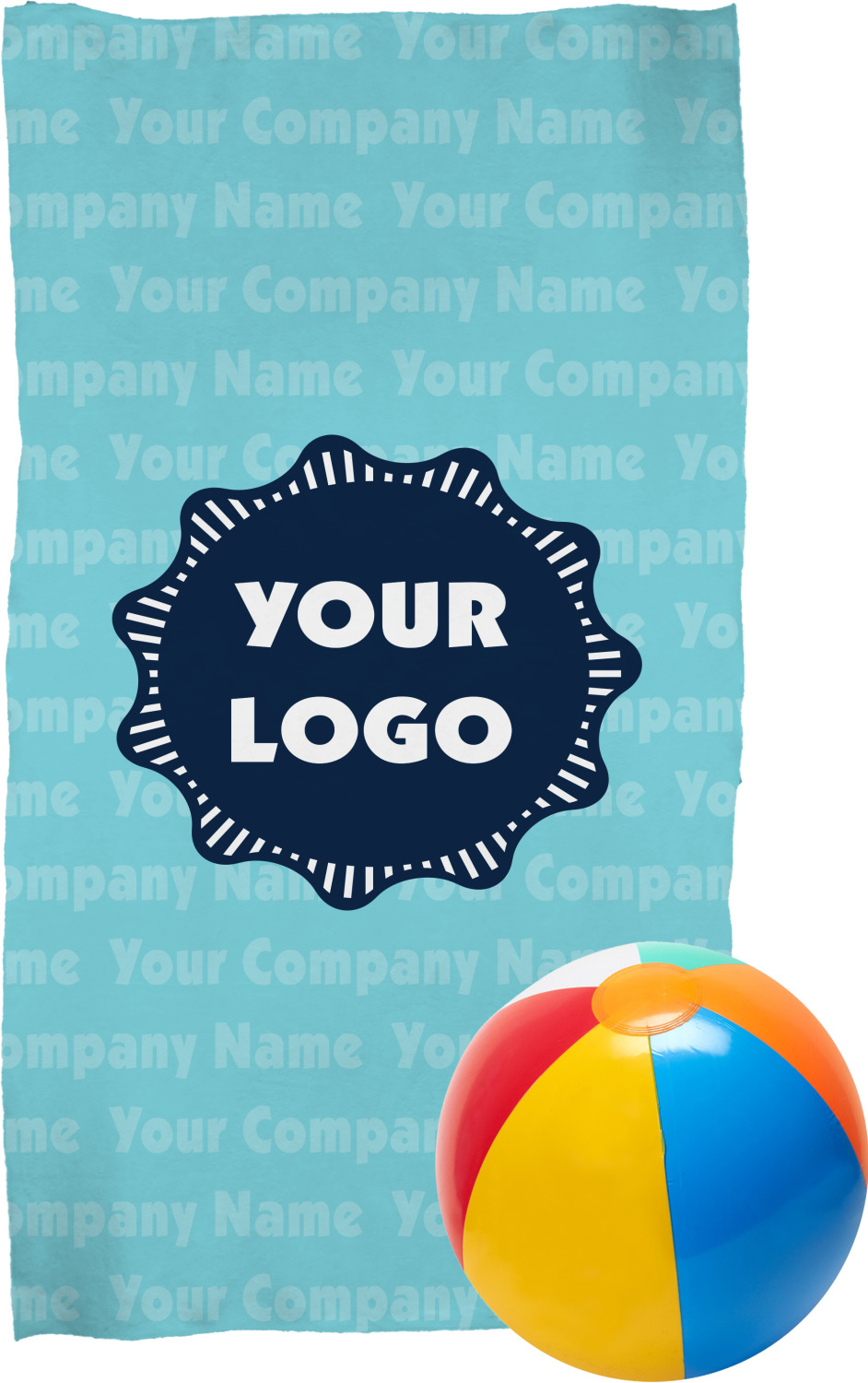 Logo & Company Name Beach Towel (Personalized) YouCustomizeIt