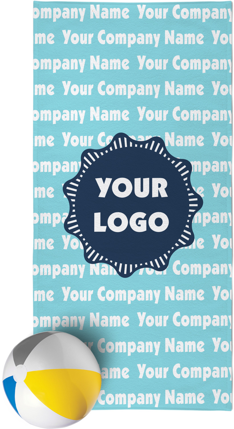 Logo & Company Name Beach Towel (Personalized) YouCustomizeIt
