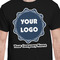 Logo & Company Name Black Crew T-Shirt on Model - CloseUp