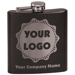 Logo & Company Name Black Flask Set