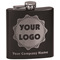Logo & Company Name Black Flask - Engraved Front