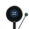 Logo & Company Name Black Plastic 5.5" Stir Stick - Round - Closeup