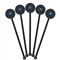 Logo & Company Name Black Plastic 5.5" Stir Stick - Round - Fan View
