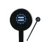 Logo & Company Name Black Plastic 7" Stir Stick - Round - Closeup