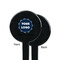 Logo & Company Name Black Plastic 7" Stir Stick - Single Sided - Round - Front & Back