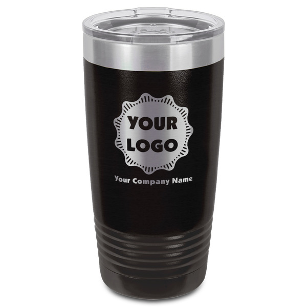 Logo & Company Name Black Polar Camel Tumbler - 20oz - Front