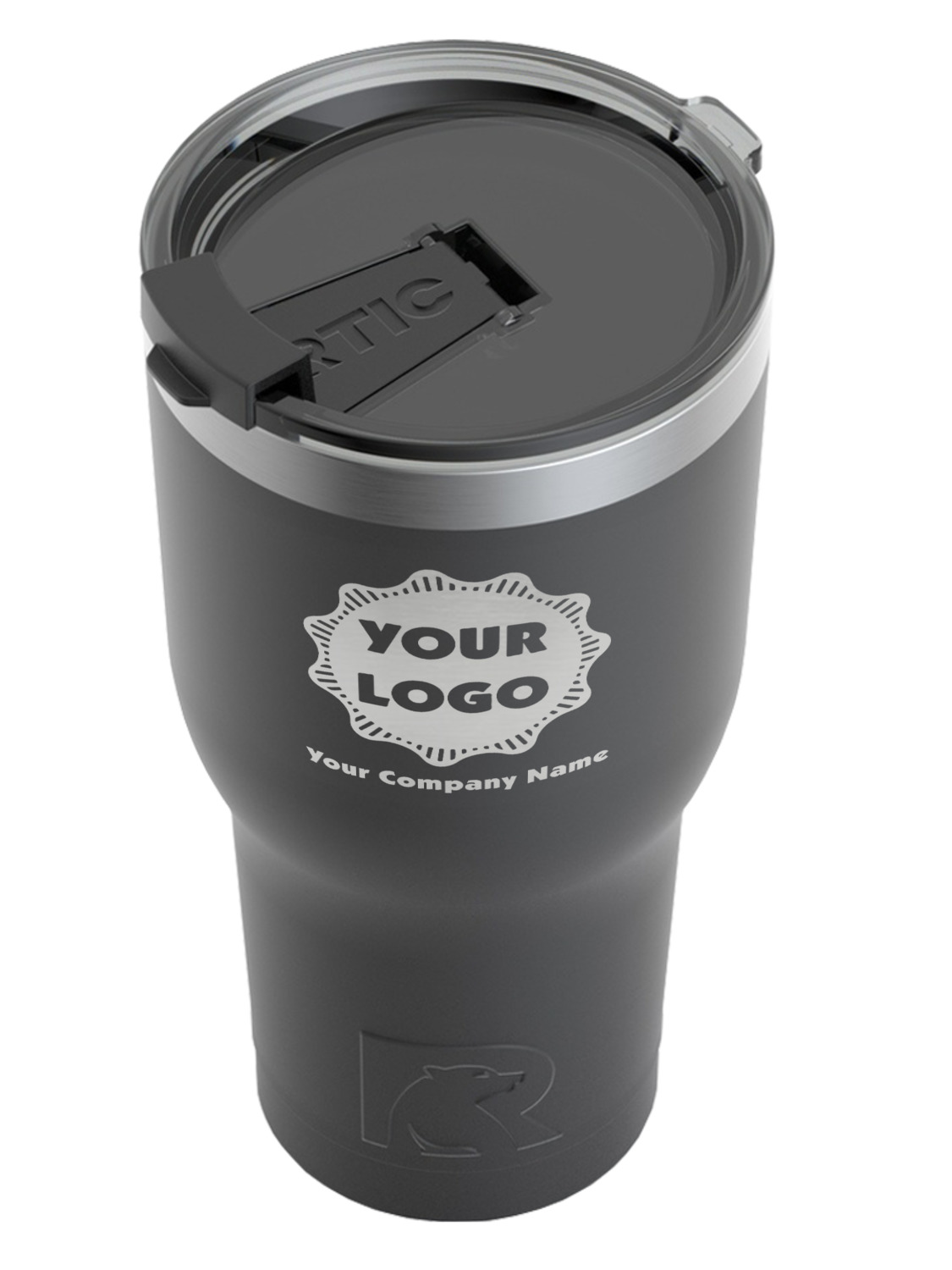 Logo & Company Name RTIC Tumbler Black Engraved Front (Personalized) YouCustomizeIt