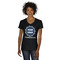 Logo & Company Name Women's V-Neck T-Shirt - Black