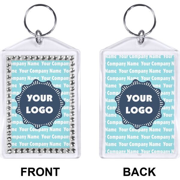 Logo & Company Name Bling Keychain (Front + Back)