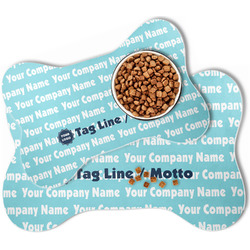 Logo & Company Name Bone Shaped Dog Food Mat (Personalized)