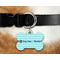 Logo & Company Name Bone Shaped Dog Tag on Collar & Dog