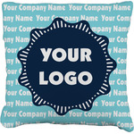 Logo & Company Name Faux-Linen Throw Pillow 18"