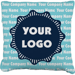 Logo & Company Name Faux-Linen Throw Pillow 18"