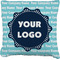 Logo & Company Name Faux-Linen Throw Pillow 18"